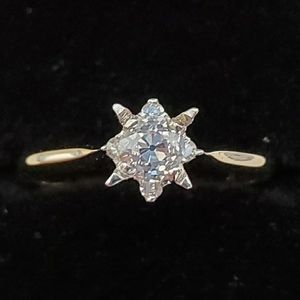 Old European Cut Diamond 14K Gold Ring